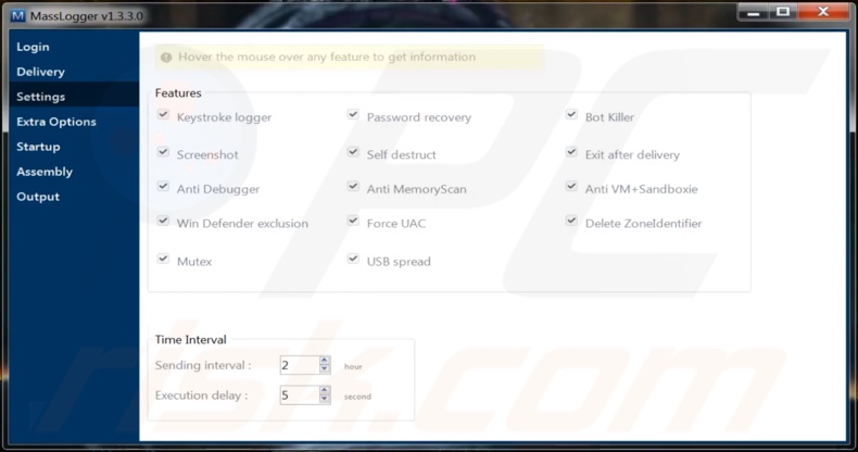 MassLogger admin panel