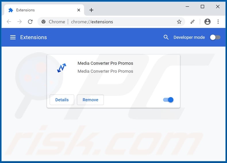 Removing Media Convert Pro Promos ads from Google Chrome step 2