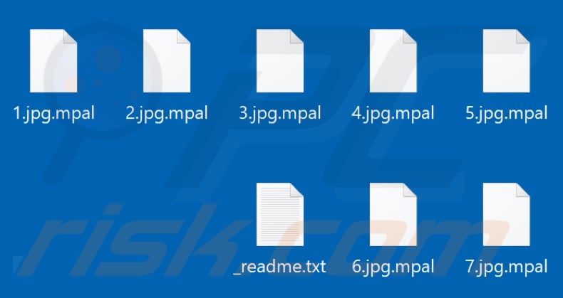 Files encrypted by Mpal ransomware (.mpal extension)