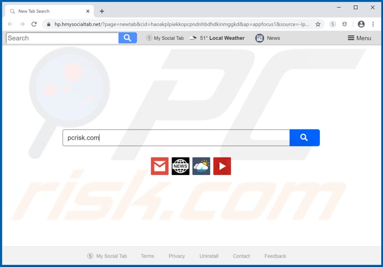 hmysocialtab.net browser hijacker