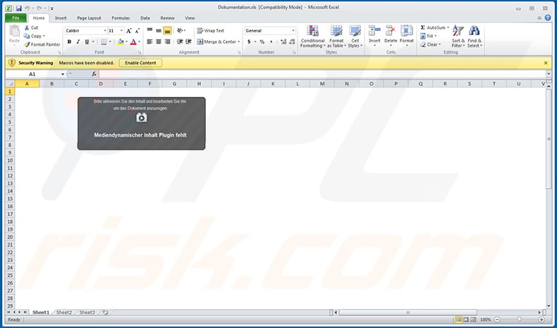 Malicious MS Excel document (Dokumentation.xls) used to inject NetWire RAT into the system