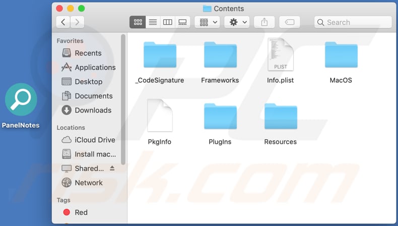 panelnotes adware contents folder