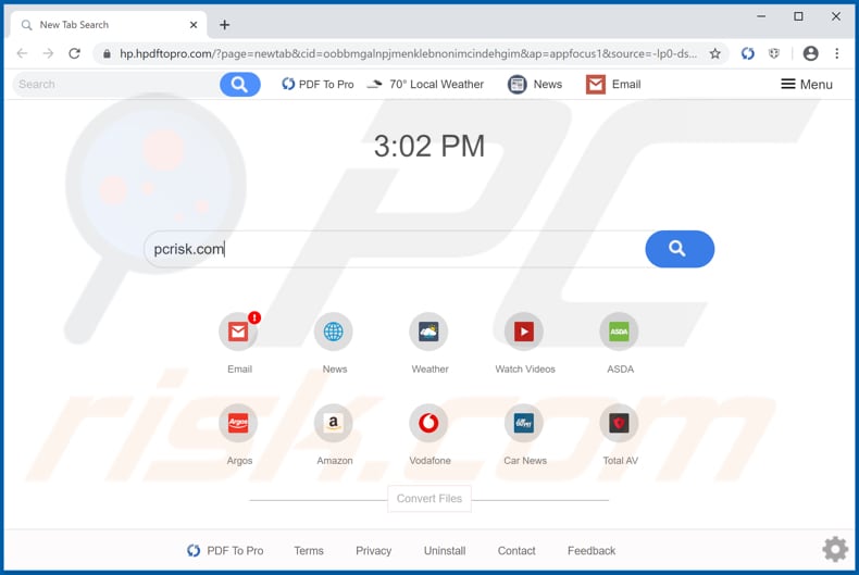 hpdftopro.com browser hijacker