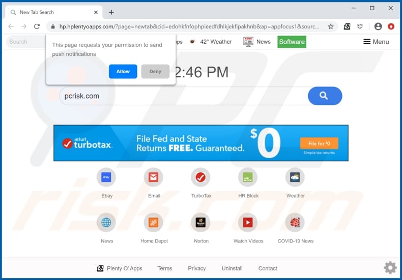 hplentyoapps.com browser hijacker