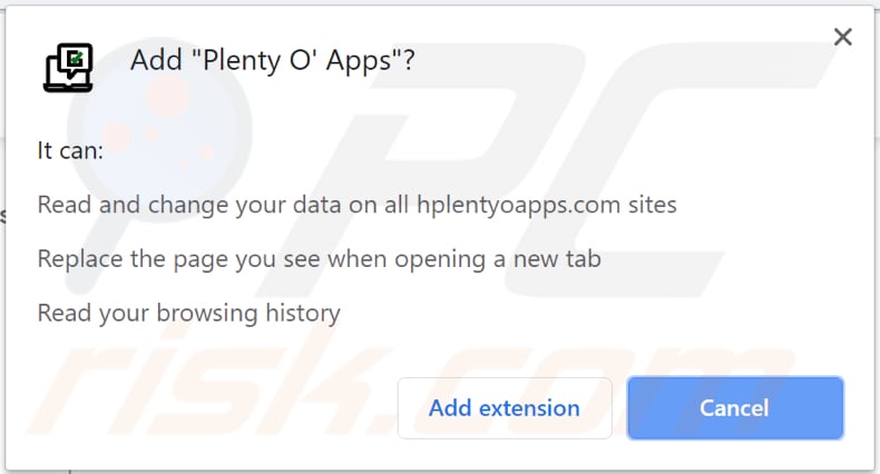 plenty o apps browser hijacker wants to be added to chrome