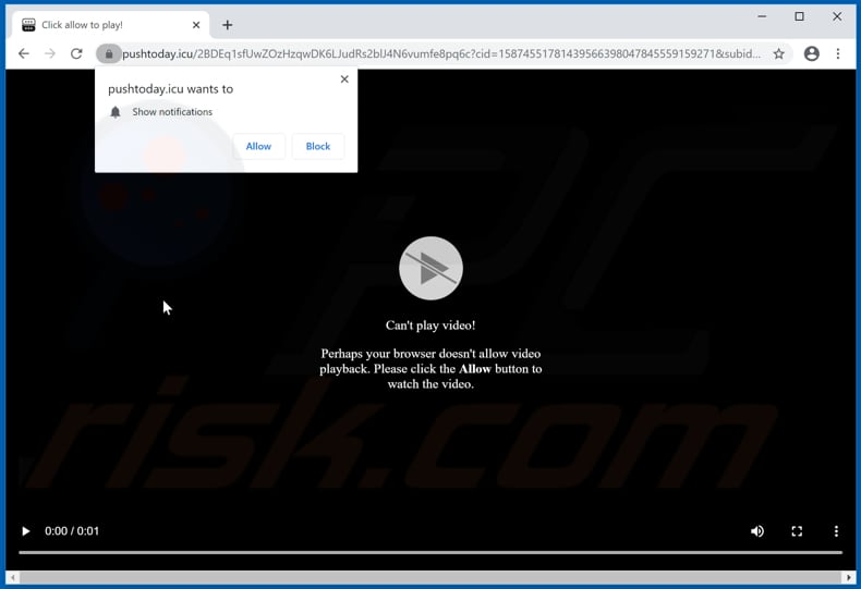 pushtoday[.]icu pop-up redirects