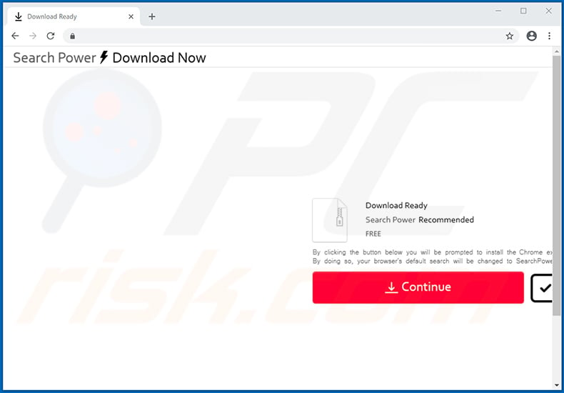 Website promoting Search Power browser hijacker