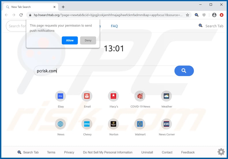 hsearchtab.org browser hijacker
