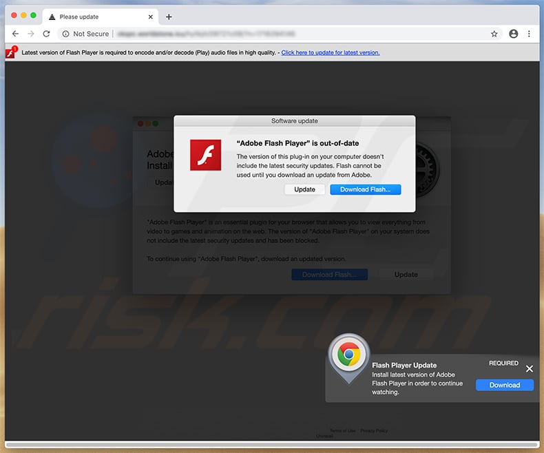 Dubious website used to promote fake Adobe Flash Player installer that promotes searchmine.net