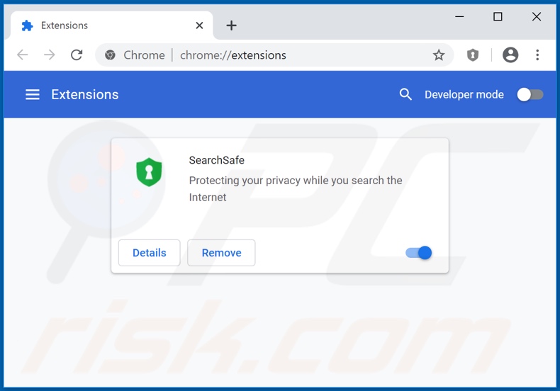 Removing searchsafe.org related Google Chrome extensions