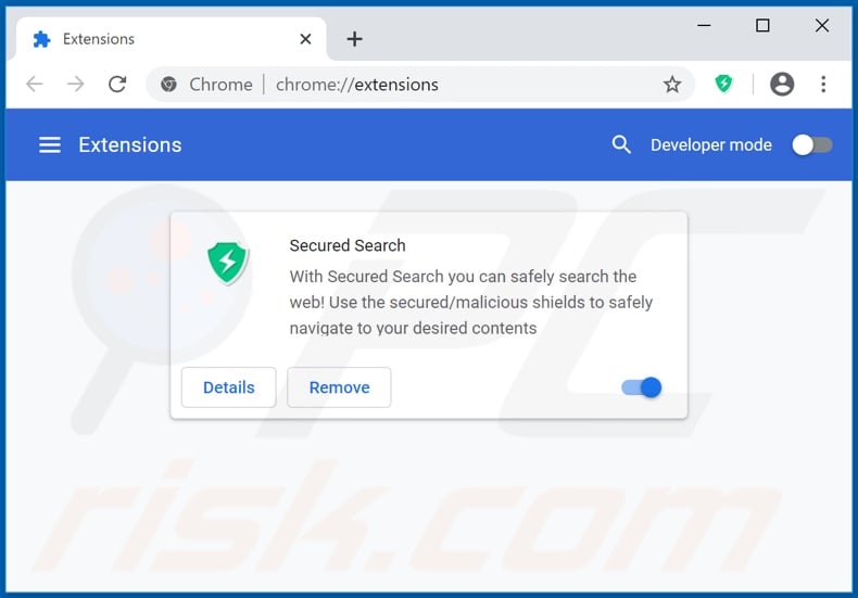 Removing securedserch.com related Google Chrome extensions