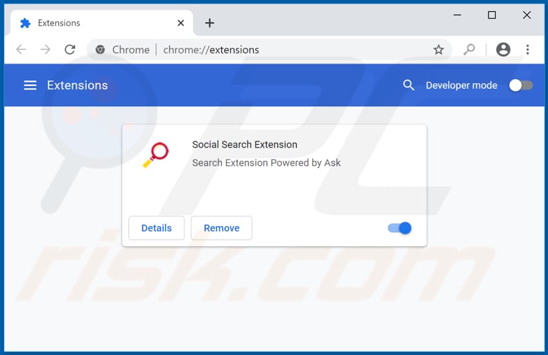 Removing socialsearch.com related Google Chrome extensions