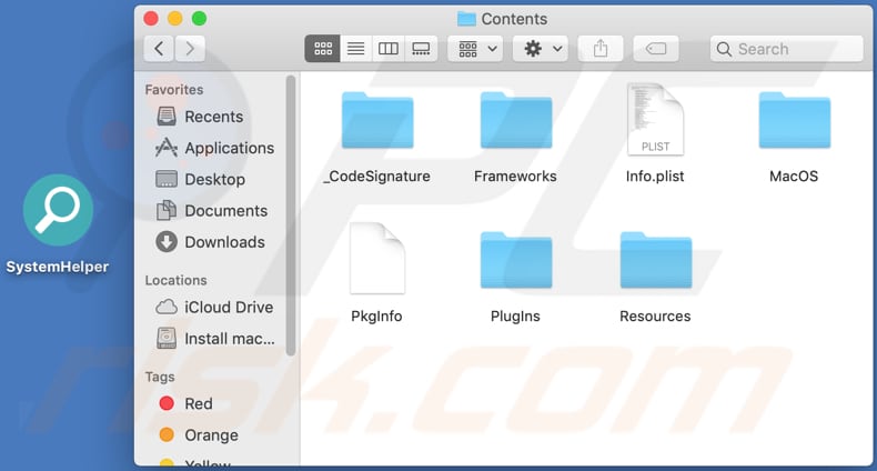 systemhelper adware contents folder