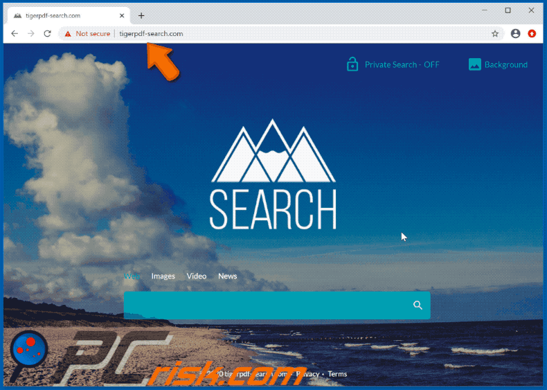tigerpdf-search.com redirects to search.yahoo.com