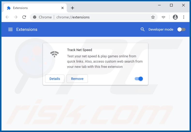 Removing tracknetspeed.com related Google Chrome extensions