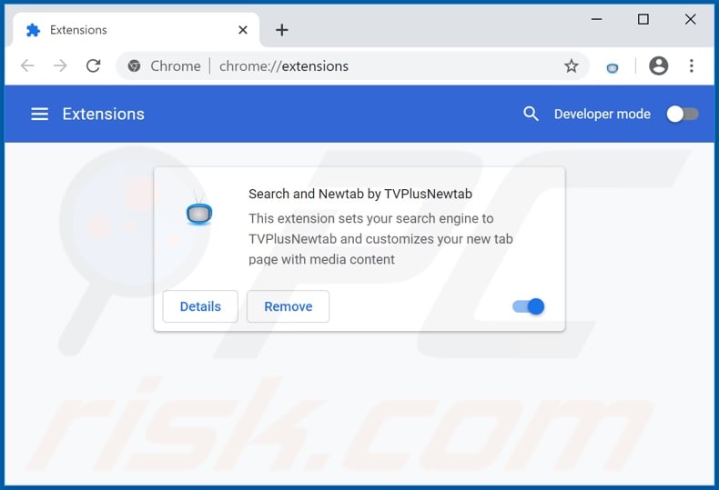 Removing search.tvplusnewtabsearch.com related Google Chrome extensions