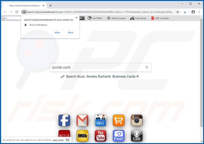 search.tvplusnewtabsearch.com browser hijacker