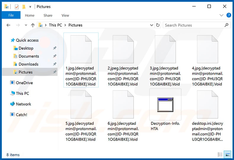 Void ransomware update - encrypted files (.[decryptadmin@protonmail.com][ID-victim's_ID].Void extension)