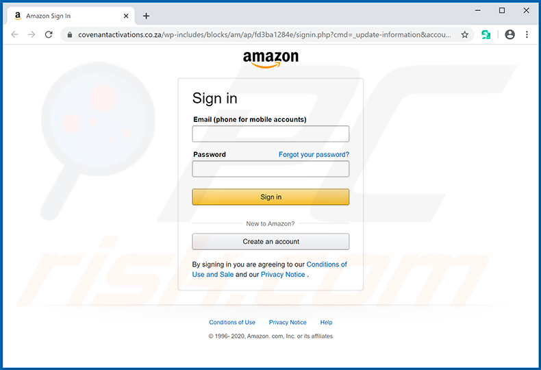 Amazon phishing website (2020-06-02)