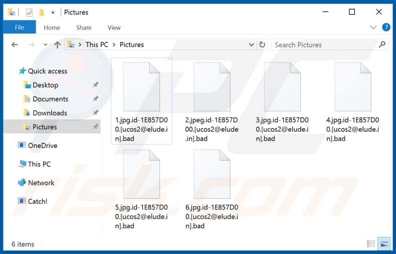 Files encrypted by Bad ransomware (.bad extension)