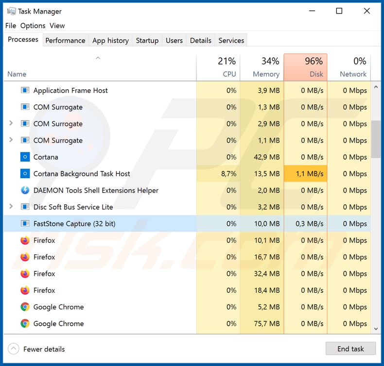 bozok rat faststone capture malicious process in task manager