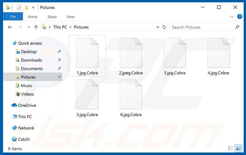 Files encrypted by Cobra Locker ransomware (.Cobra extension)