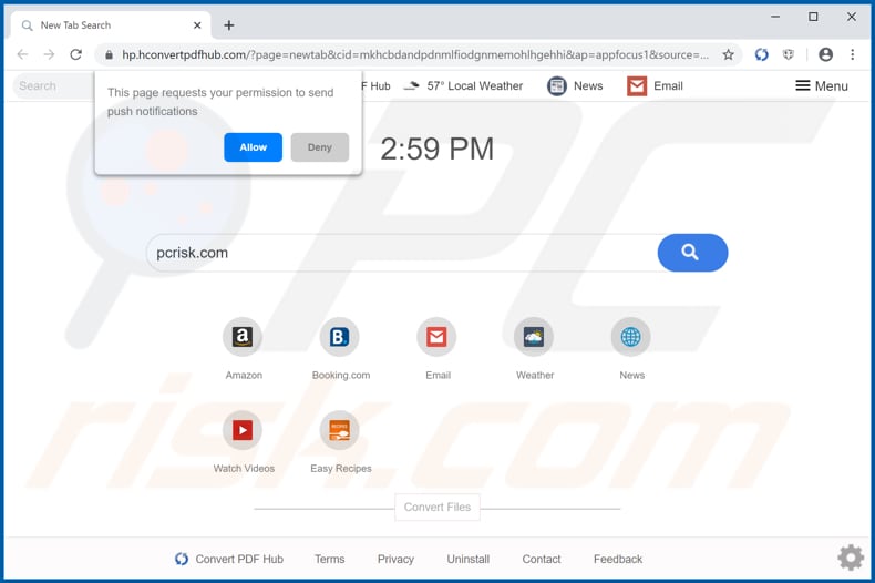 hp.hconvertpdfhub.com browser hijacker