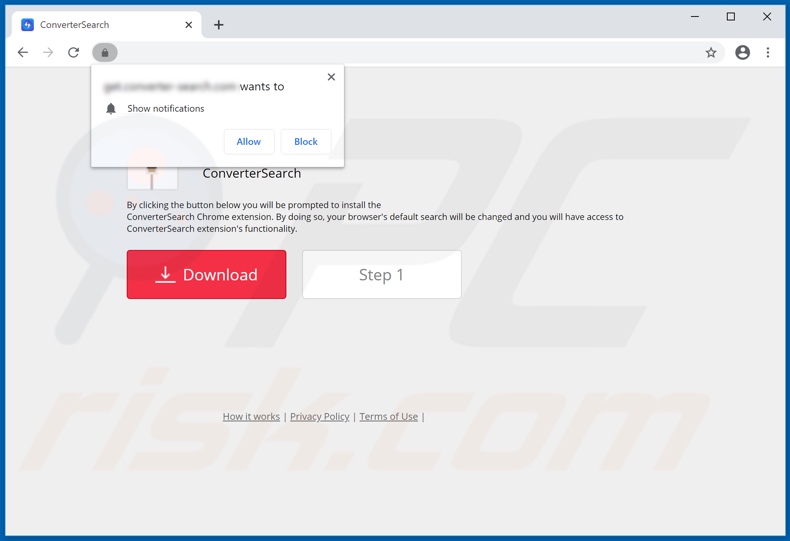 Website used to promote ConverterSearch browser hijacker