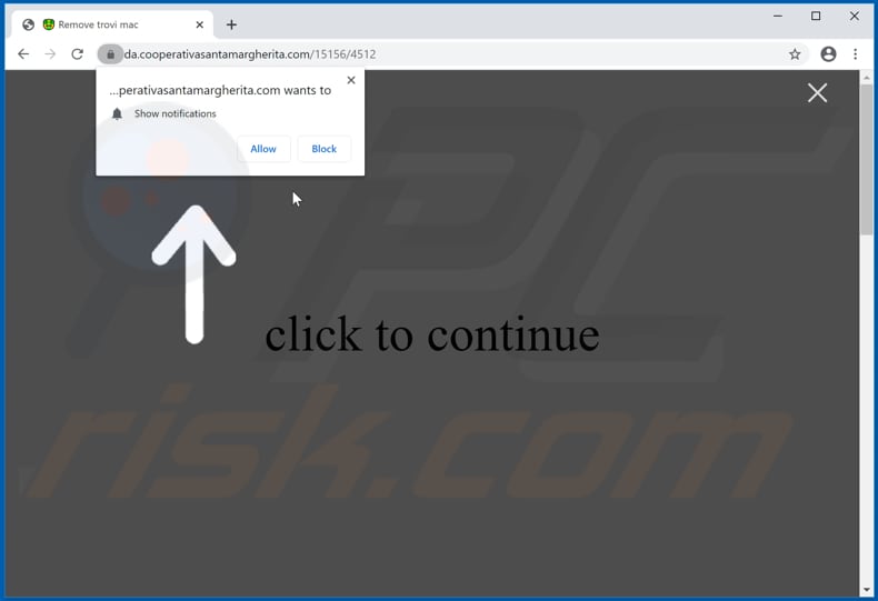 cooperativasantamargherita[.]com pop-up redirects