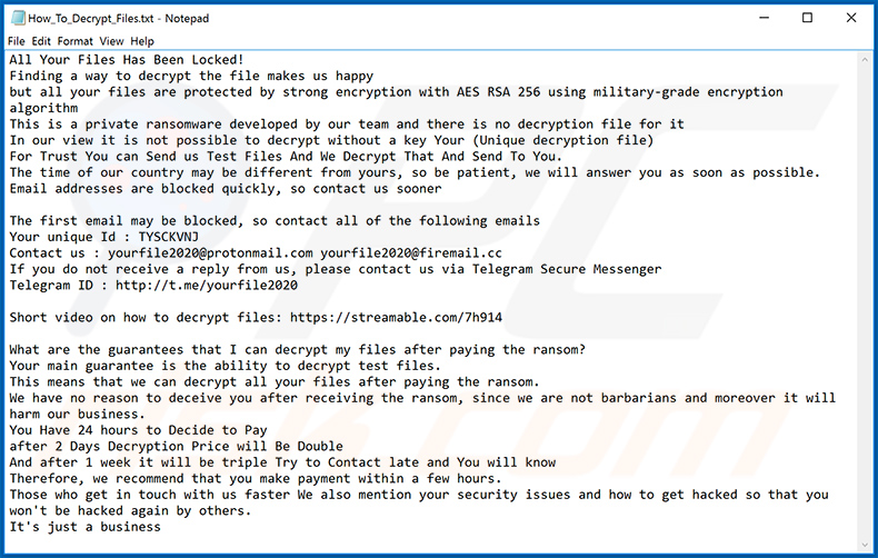 Updated ransom note of .Crypto ransomware (How_To_Decrypt_Files.txt)