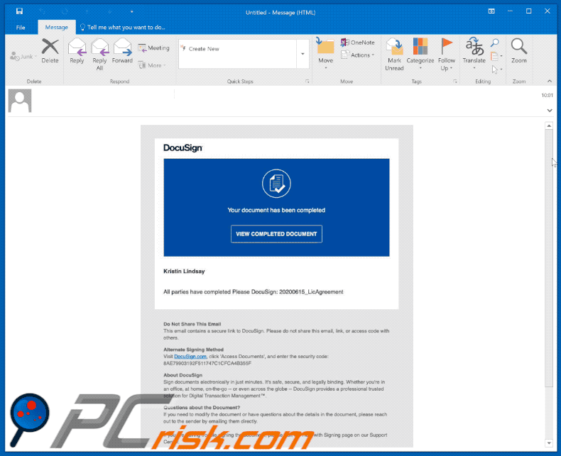 DocuSign spam email (2020-06-18)