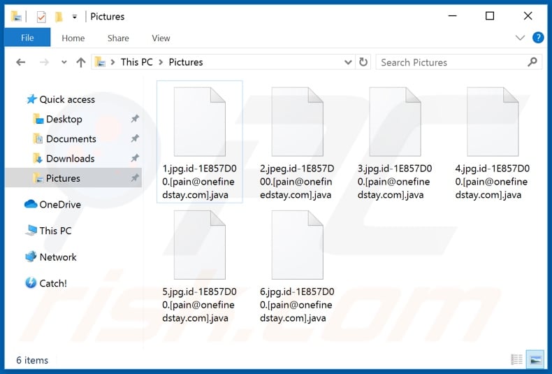 Files encrypted by .java ransomware (.java ransomware extension)
