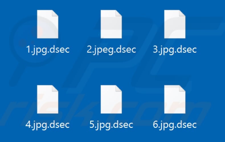 Files encrypted by DualShot ransomware (.dsec extension)