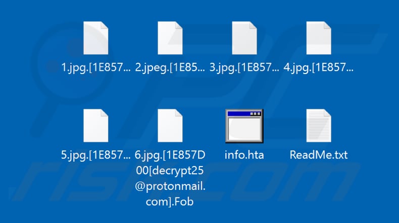 Files encrypted by Fob ransomware (.Fob extension)