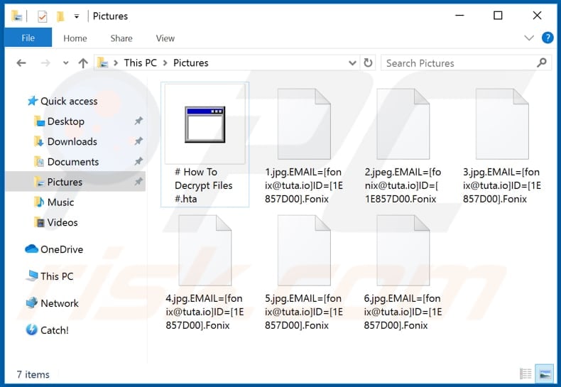 Files encrypted by Fonix ransomware (.Fonix extension)