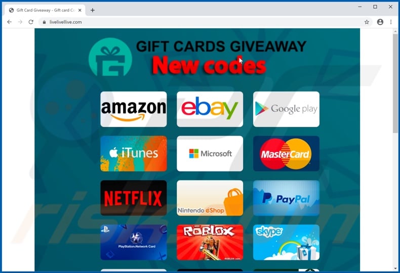 Gift card giveaway scam