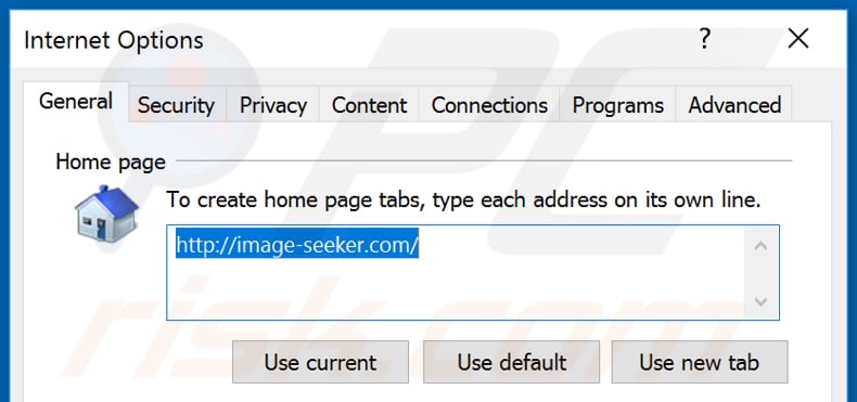 Removing image-seeker.com from Internet Explorer homepage