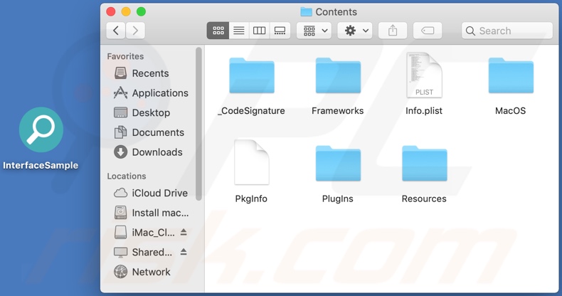 InterfaceSample adware install folder