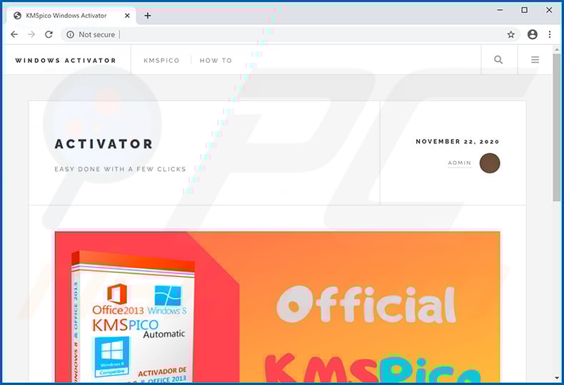 Website promoting KMSPico which injects Buer Loader and AsyncRAT into the system