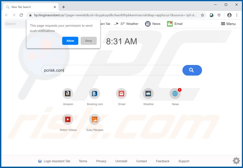 hp.hloginassistant.co browser hijacker