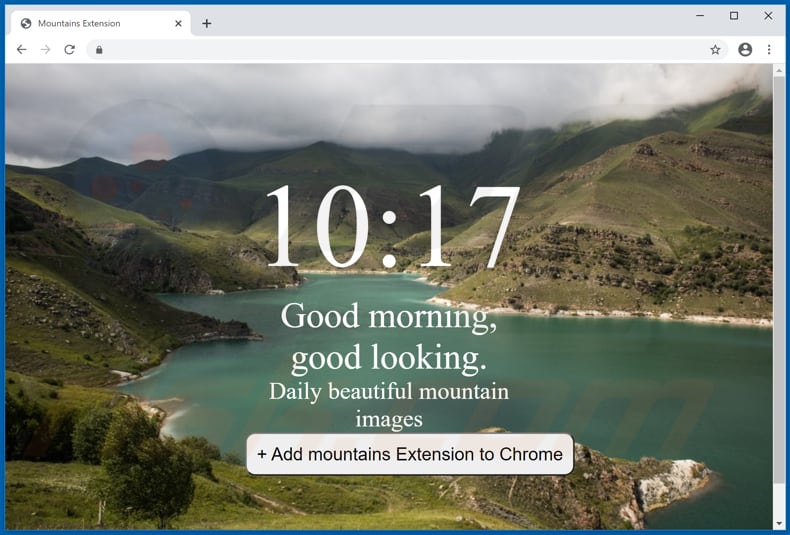 Website used to promote Mountains browser hijacker