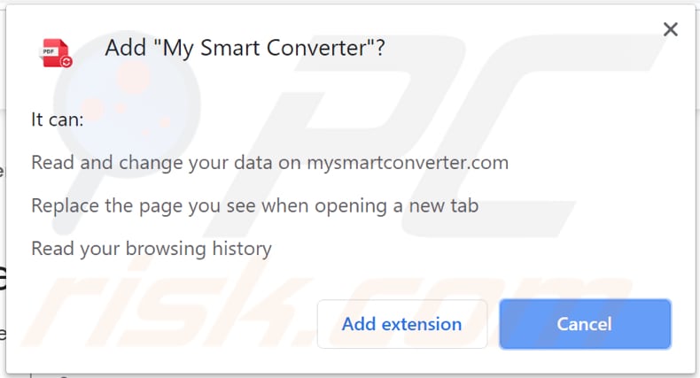 my smart converter browser hijacker asks for a permission to be installed