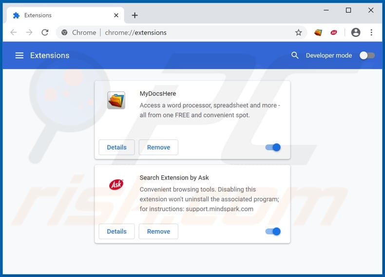 Removing hp.myway.com related Google Chrome extensions