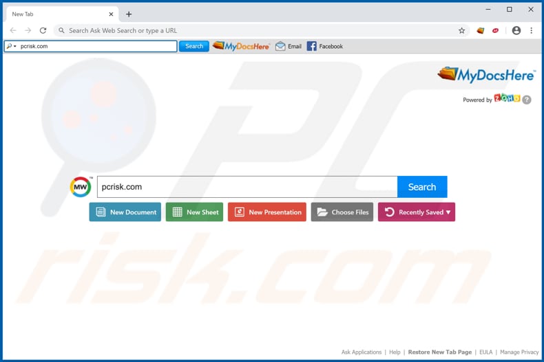 MyDocsHere browser hijacker