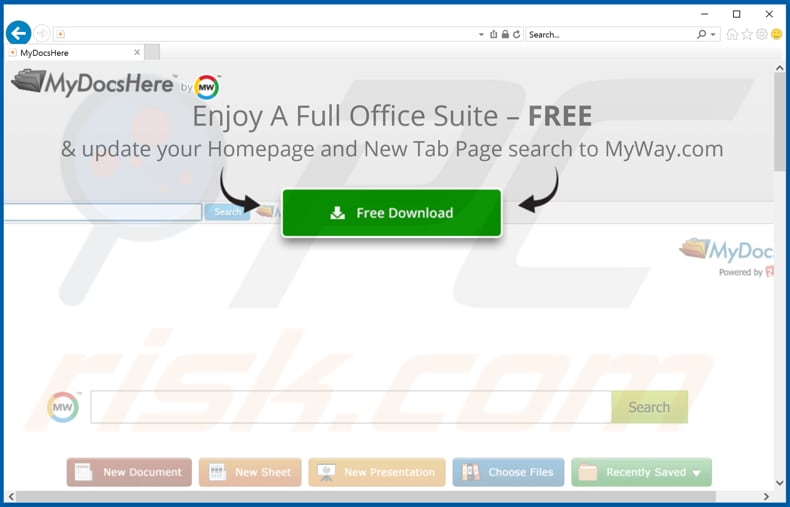 mydocshere toolbar promoter internet explorer