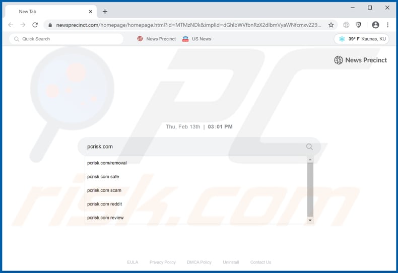 newsprecinct.com browser hijacker