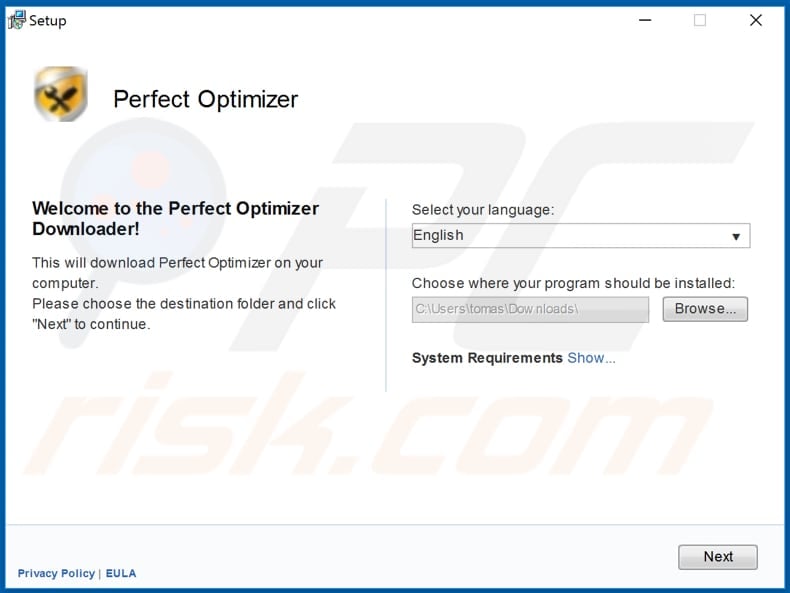 downloader of the perfect optimizer installer