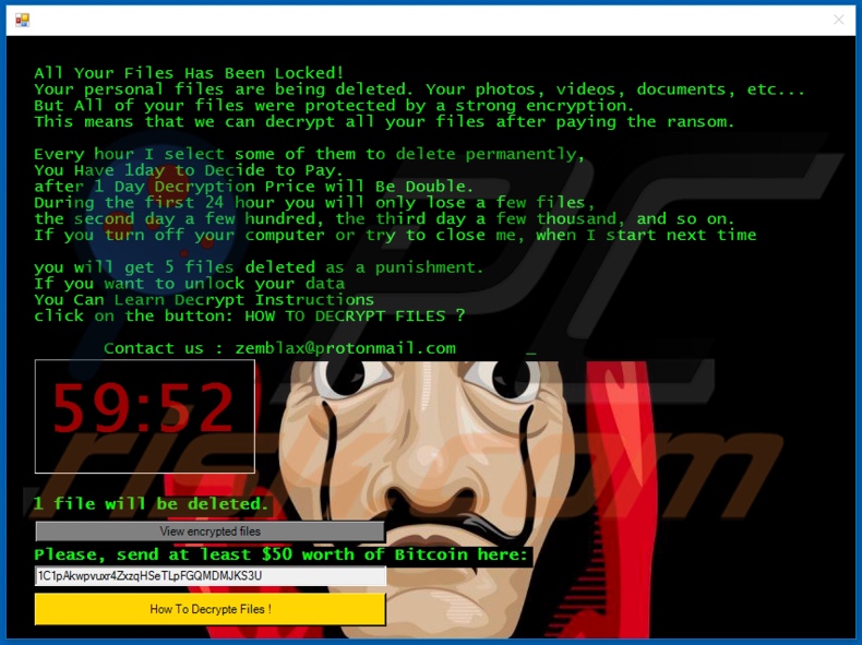 Professeur decrypt instructions (pop-up)