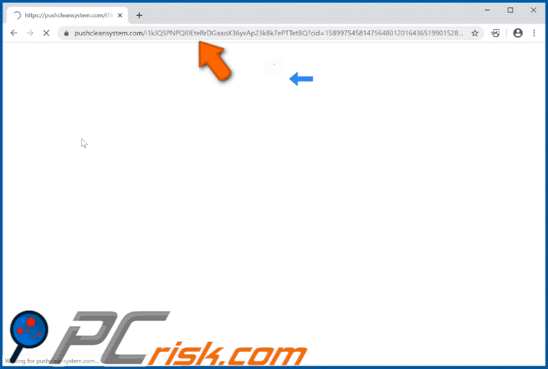 pushcleansystem[.]com website appearance (GIF)
