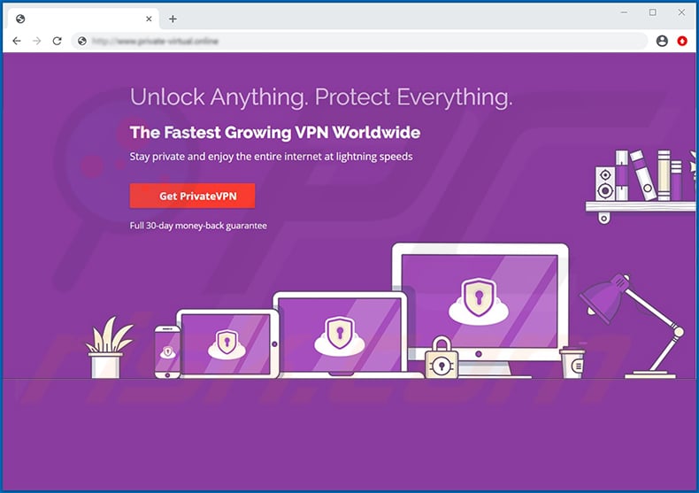 private-virtual.online promoting Raccoon Stealer as VPN app